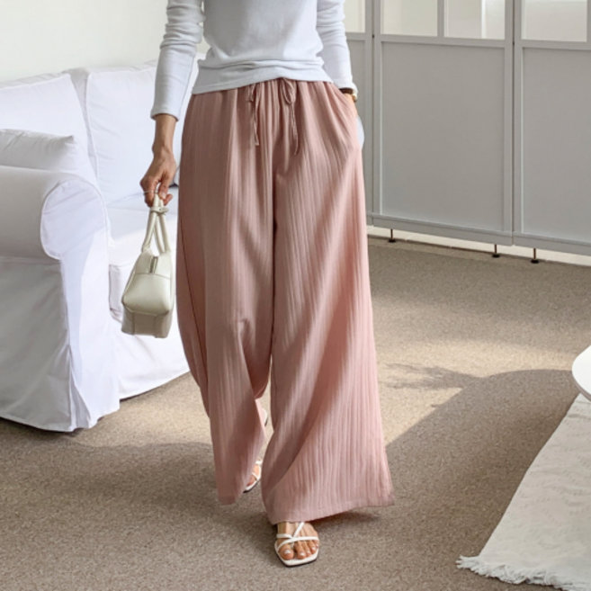 라라온 여성용 밴딩 와이드 팬츠 TSP404