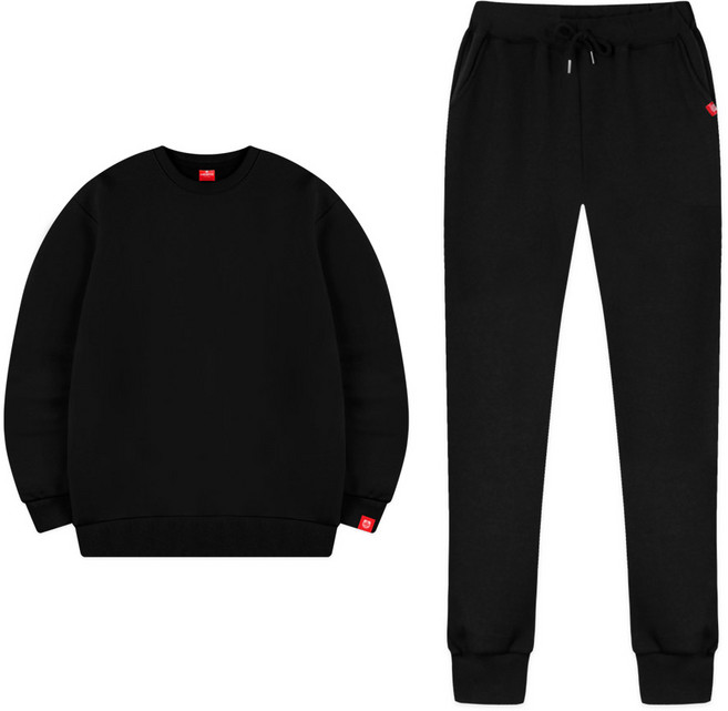 디몽스 남녀공용 무지 기모 맨투맨 + 조거 하의 세트 MUE_0022