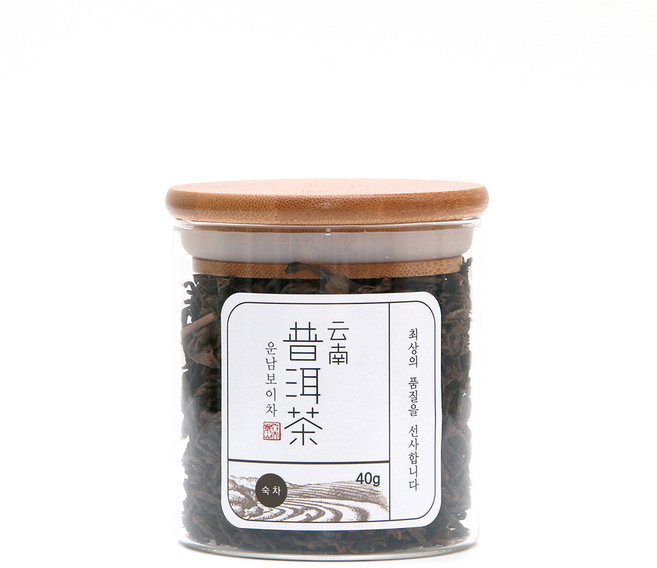 운남보이차 숙차 유리병 S, 40g, 1개입, 1개