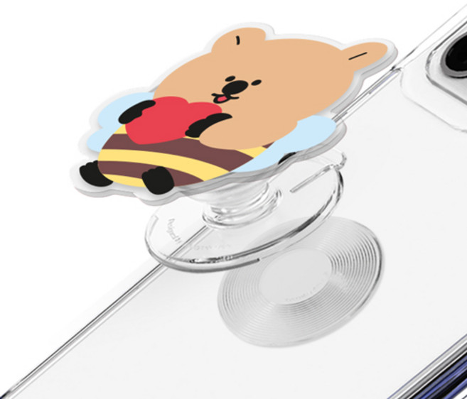 트라이코지 아크릴 체인지톡, 꿀벌쿼카 하트, 1개