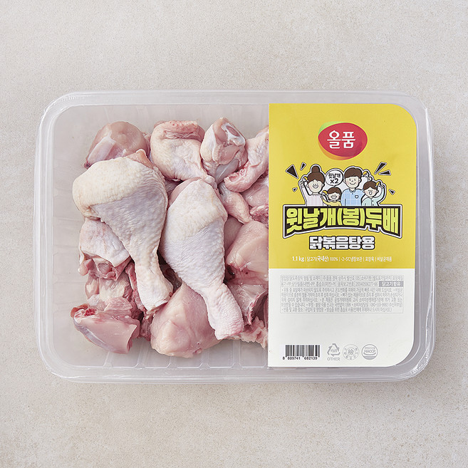 올품 닭날개 봉 두배 닭볶음탕용 닭고기 (냉장), 1개, 1.1kg