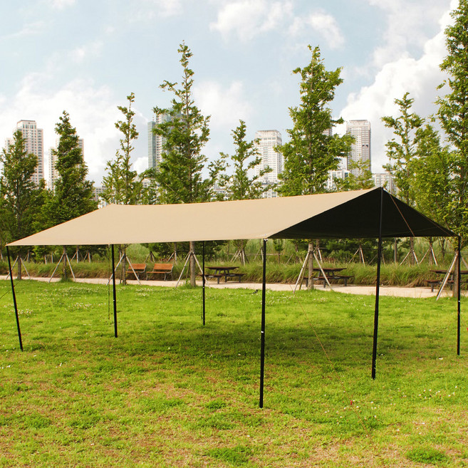 캠프빌리지 방수 블랙코팅 심실링 렉타타프 세트, 베이지