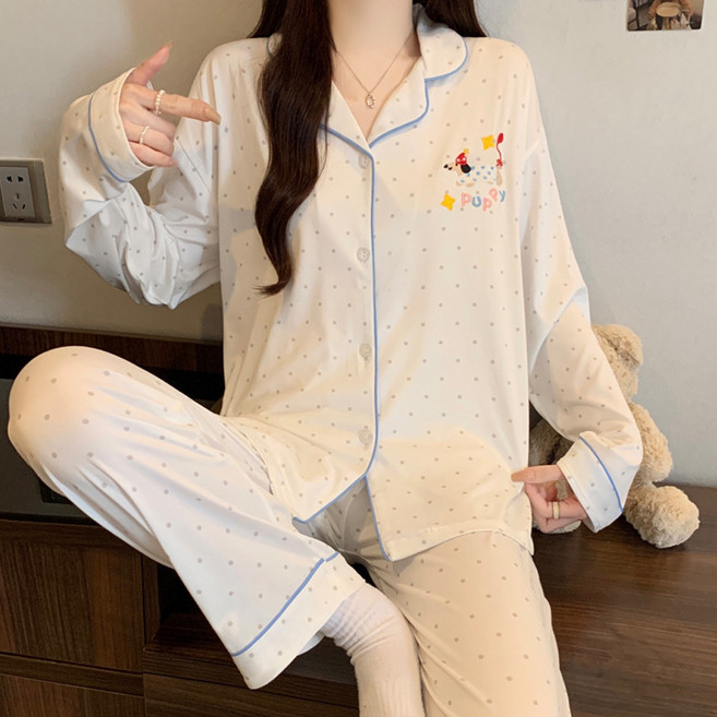 Elsso 女性圖案設計長袖長褲睡衣套裝