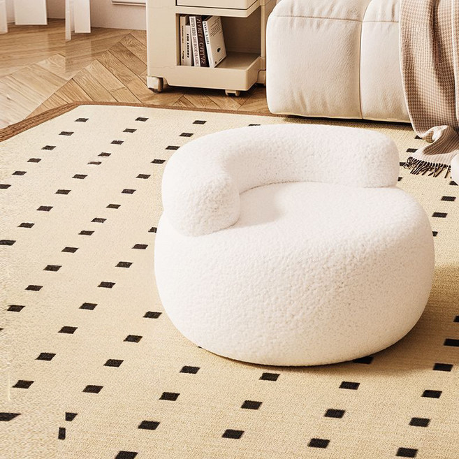 soonZAM 感性設計靠背式奶油沙發, 白色