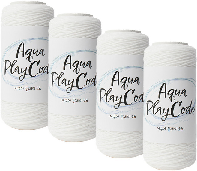 yarna 아쿠아 플레이 코드 뜨개실 50g, 1 화이트, 4개