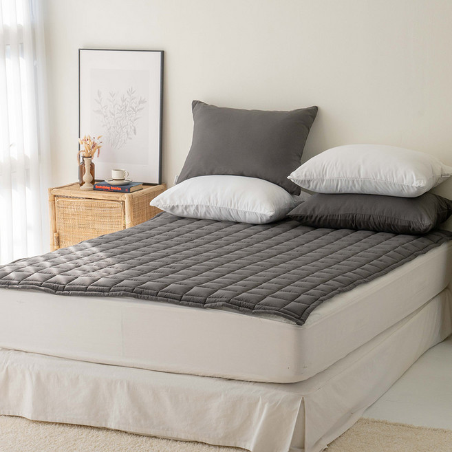 휴가드 진드기방지 마카롱 침대패드 밴딩고정형, 흑임자