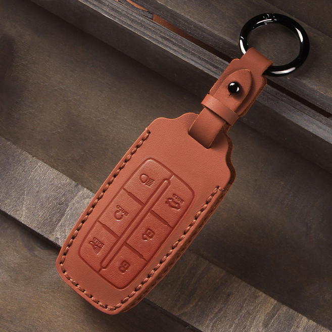 앤티스 제네시스 호환 퍼스트 키케이스 6버튼 GV70 GV80 G70 G80, 브라운