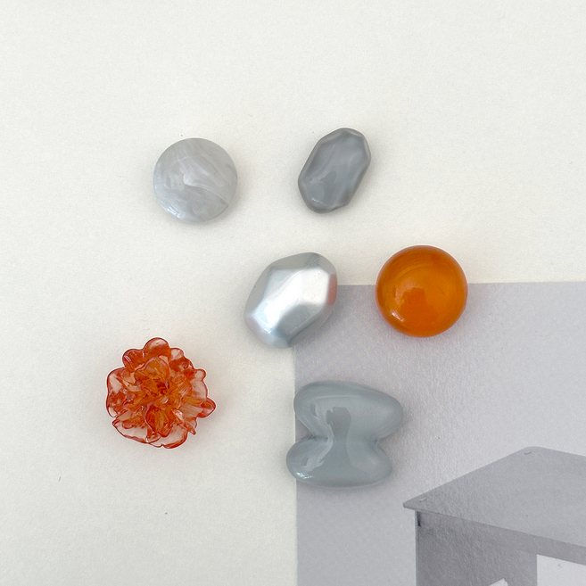 데미무드 스톤플레임 마그넷 냉장고 자석 6종 세트, 혼합색상, 1세트