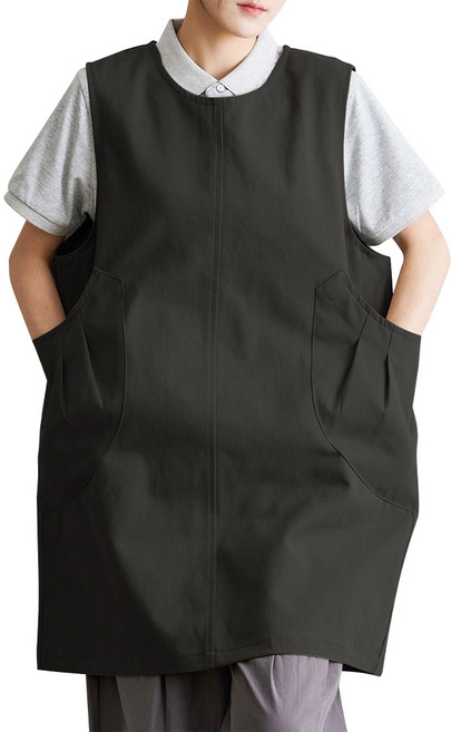 바른리빙 데이브릭 빅사이즈 앞치마, 블랙, 1개