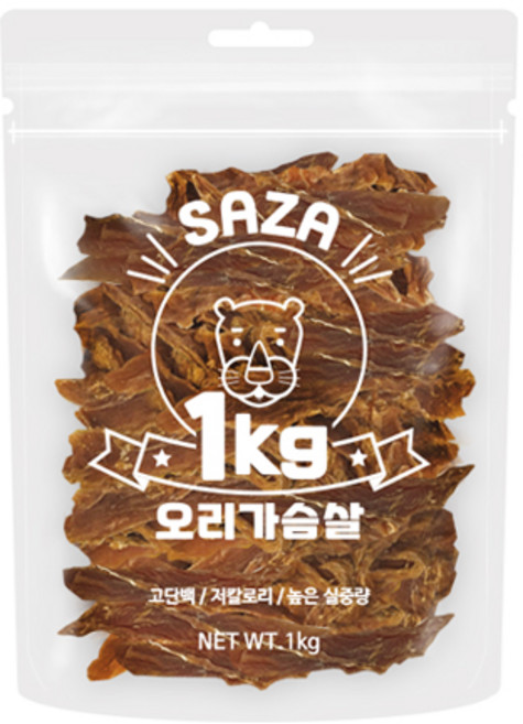 사자 강아지 대용량 건조간식, 오리가슴살, 1kg, 1개