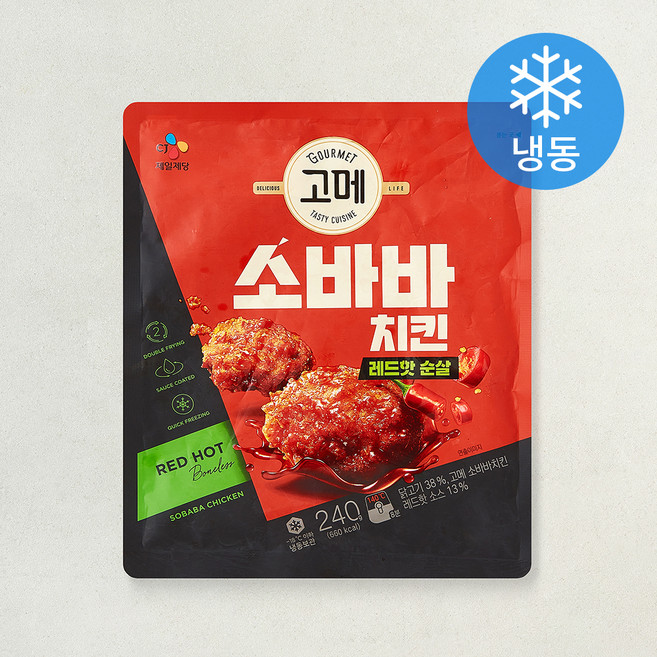고메 소바바 치킨 레드핫 순살 (냉동), 240g, 1개