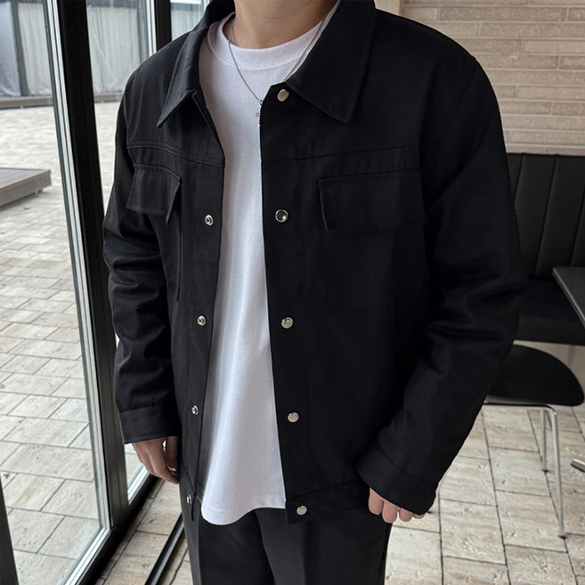 머시따 남성용 투포켓 스냅 코튼 트러커 자켓