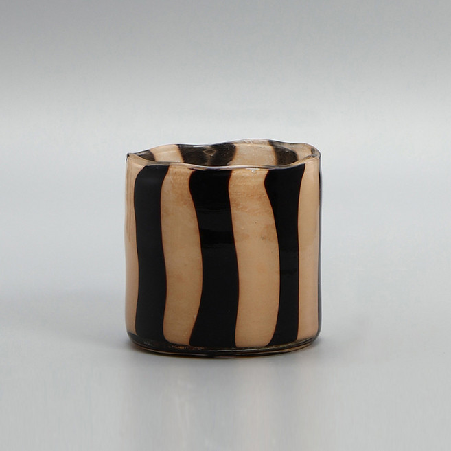 심플앤글로우 다용도 줄무늬 감성 유리 미니 꽃병 12cm, 핑크