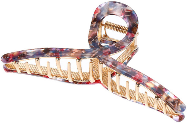 이츠굿텐 수스다 빅사이즈 메탈 꼬임 셀룰로오스 마블 헤어 집게핀 13.5cm 4156