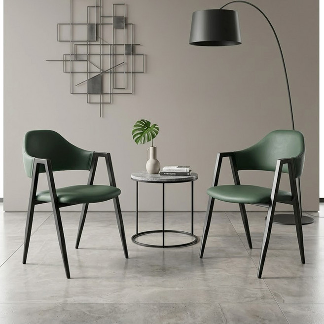 비에프컴퍼니 비올렛 철재 뉴버전 의자, 딥그린, 2개