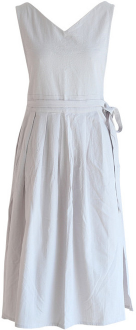 올하이 여성용 옆트임 앞치마 길이 105 x 상단넓이 37 x 하단넓이 56 cm, 02 안개, 1개