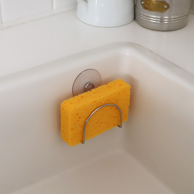 람스홈 심플 스테인레스 수세미 걸이 흡착형, 1개