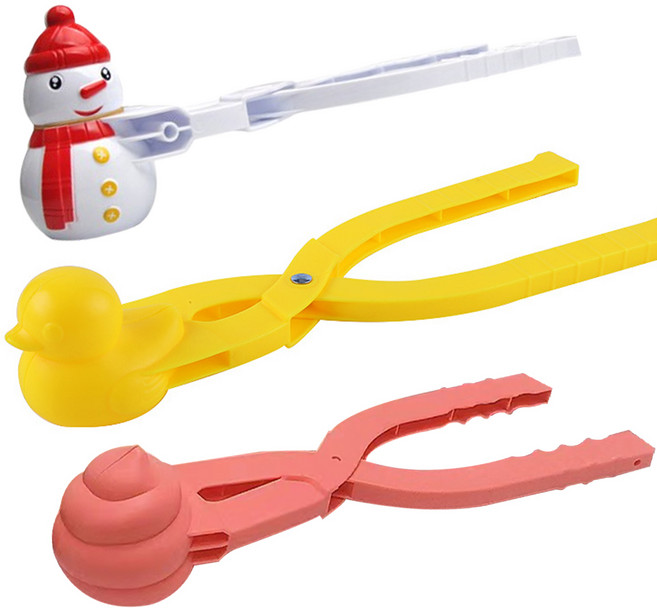 루아르모 눈오리 집게 스노우볼 메이커 오리 + 눈사람 랜덤발송 + 똥 랜덤발송 세트, 1세트