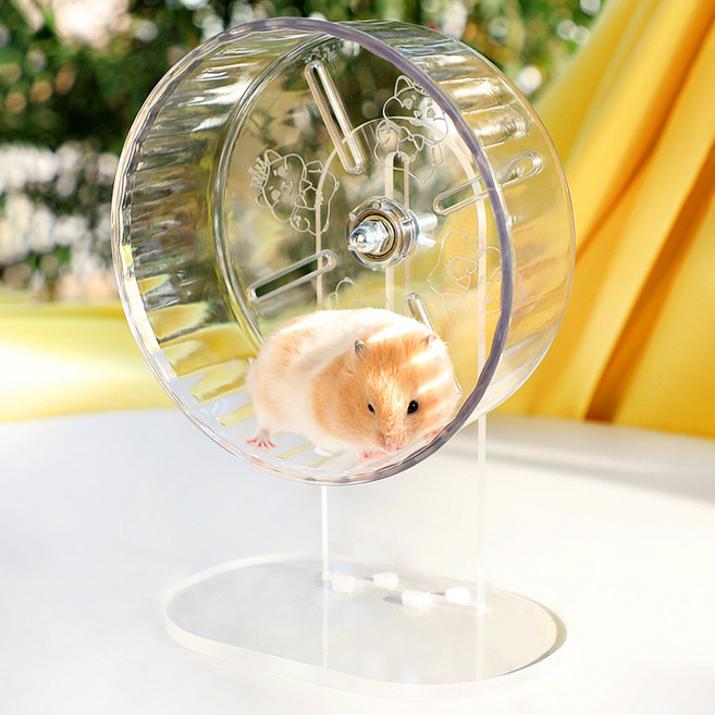 랜보어 햄스터 아크릴 러닝휠 쳇바퀴, 투명, 1개