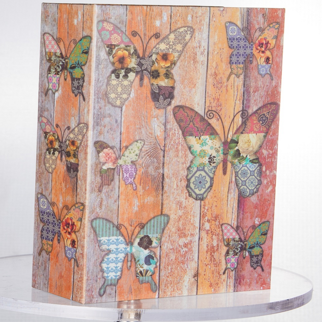 ROI Life 金屬鐵盒 迷你保險箱 中型 240 x 155 x 55 mm 密碼款, 蝴蝶