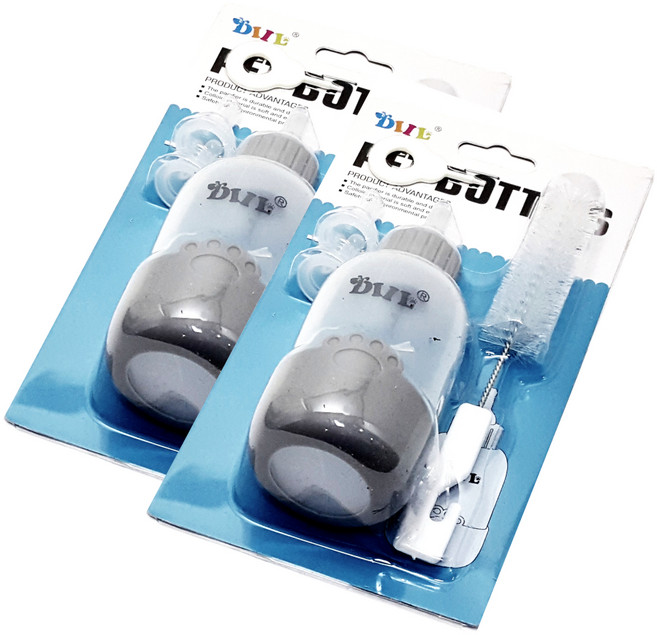 딜 칼리펫 반려동물 아기 수유 젖병 세트, 그레이, 2세트