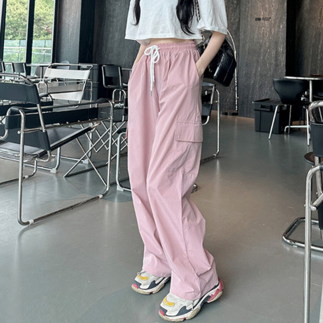 슈가펀 여성용 마프엔 나일론 카고 와이드팬츠