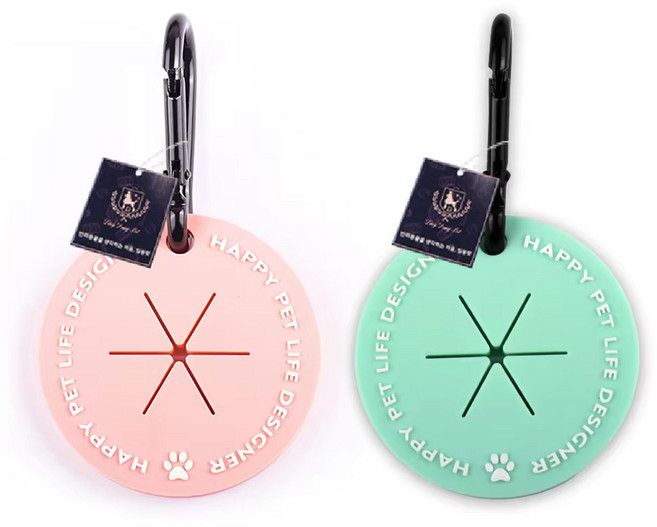 딩동펫 반려동물 라이프 풉백 홀더 세트, 핑크 + 그린, 2개입, 1세트