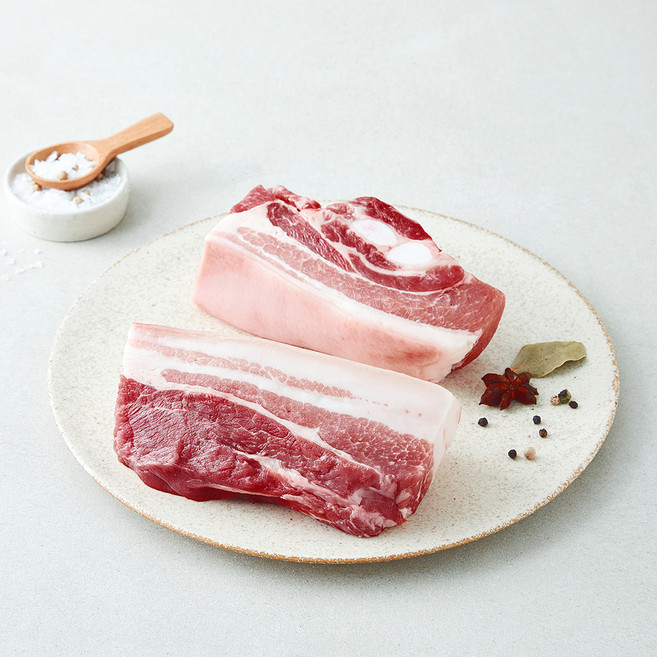 보담 무항생제 인증 바로 신선 한돈 미박 삼겹살 수육용 (냉장), 1개, 600g