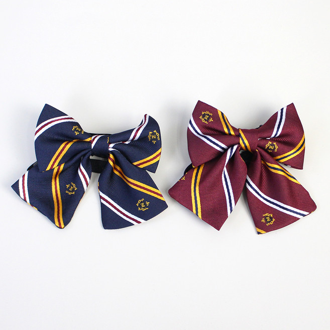 女童M標誌蝴蝶緞帶領帶 領結 2件組