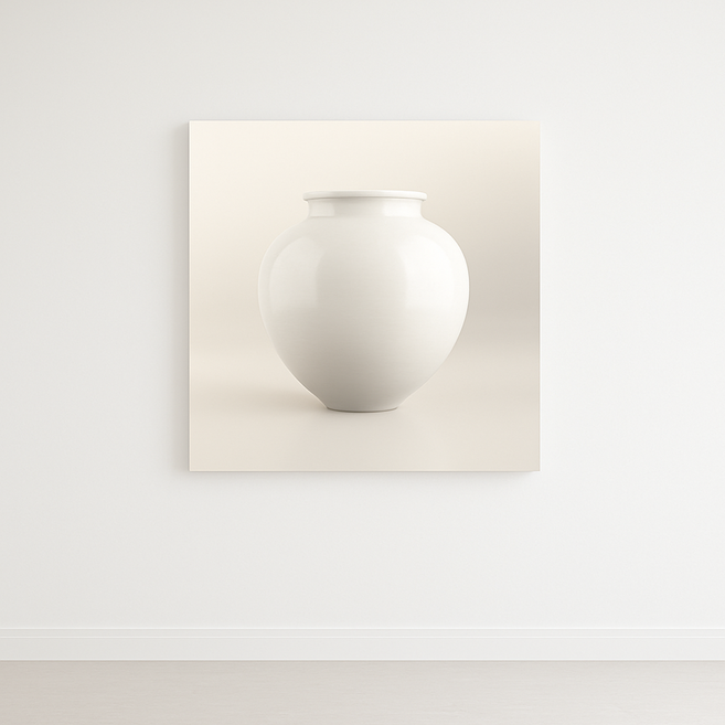 해삐정 달항아리 캔버스 액자 인테리어 그림 + 원목 프레임 세트