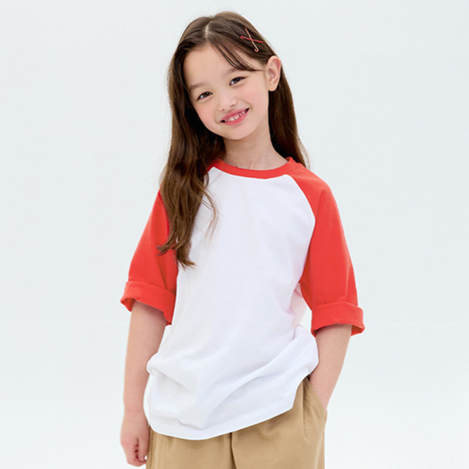 유니프랜드 아동용 라글란 7부 티셔츠