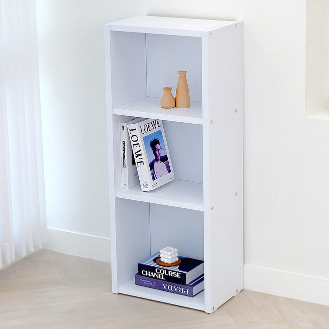 우드미가구 마이책장 430, 3단, 화이트