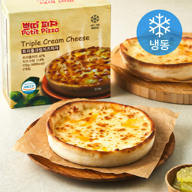 쁘띠 트리플 크림치즈 피자 (냉동), 170g, 2개입, 1개