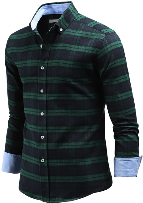 다꾸앙 남성용 겨울 원스 체크 긴팔 기모 셔츠 C10D14_sp2362