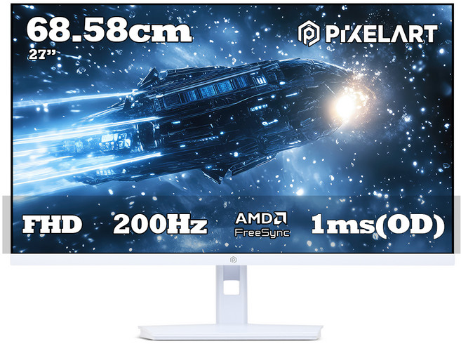 픽셀아트 FHD 200HZ 제로 베젤 게이밍 모니터, 68.58cm, PA2718W(일반)
