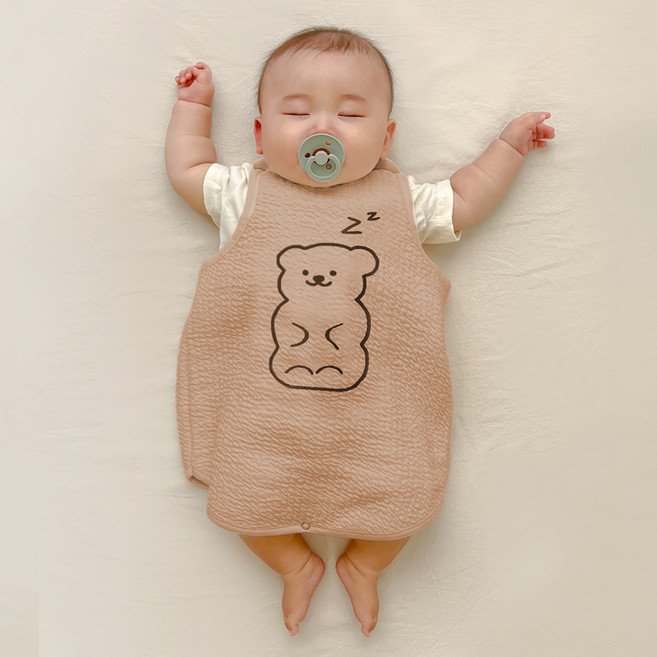 韓國 ikii 兒童款 舒眠小熊保暖睡眠背心