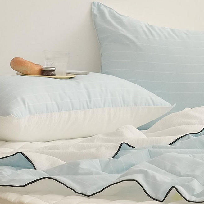 베케이션 60수 면아사 스노우 시어서커 썸머 양면 베개커버