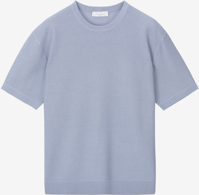 마인드브릿지 남성용 조직변형 라운드 반팔 니트 MYKT3121