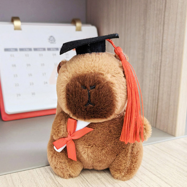 아이끌레 스타일 카피바라 봉제인형 키링, 12cm, 07 학사모, 1개