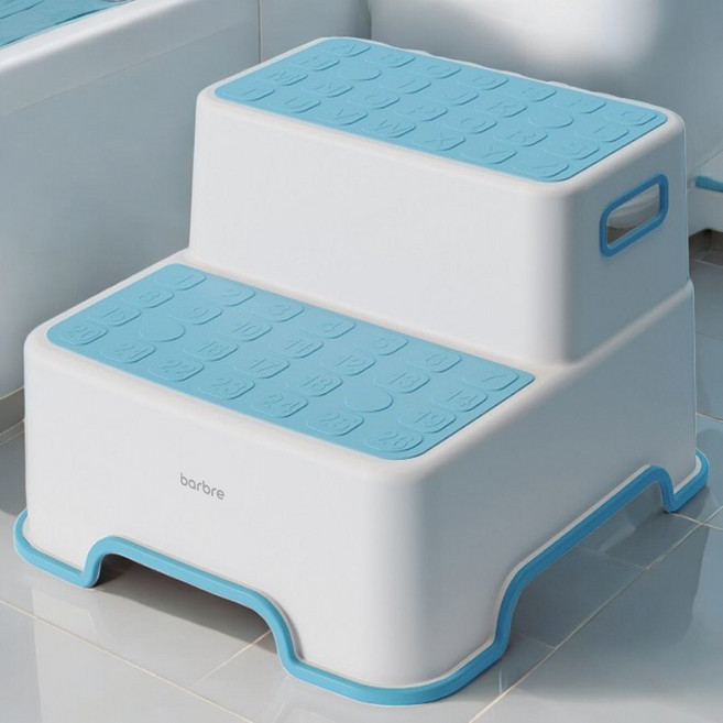바브레 논슬립 2단 유아 디딤대, 블루, 1개