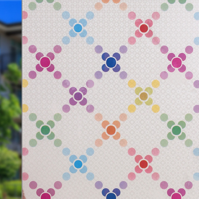 언헤브 네츄럴 유리창 필름 시트지, 06레인보우, 45cm x 1m