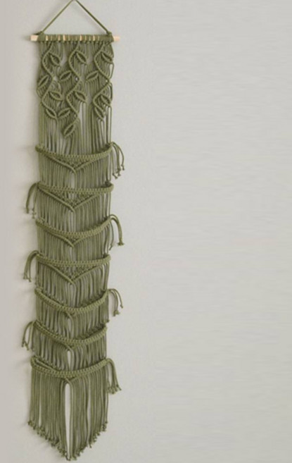 더플로우커머스 핸드위빙 마크라메 태피스트리 모자 월 디스플레이, 카키