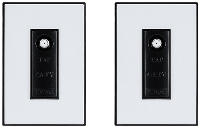 틸인스 CATV 1방 스위치 블랙화이트, 2개