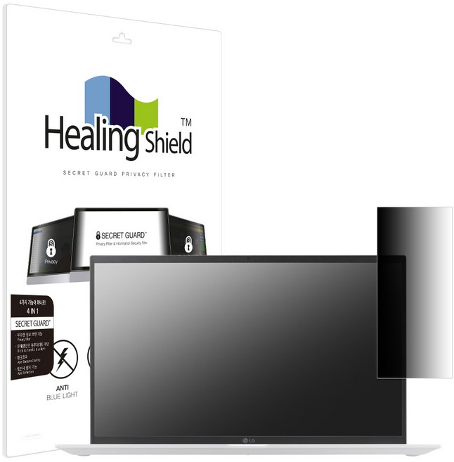 힐링쉴드 LG전자 그램 15 2023 15Z90R / 15ZD90R 메신저 사이드 프라이버시 보안필름 세트, 1세트