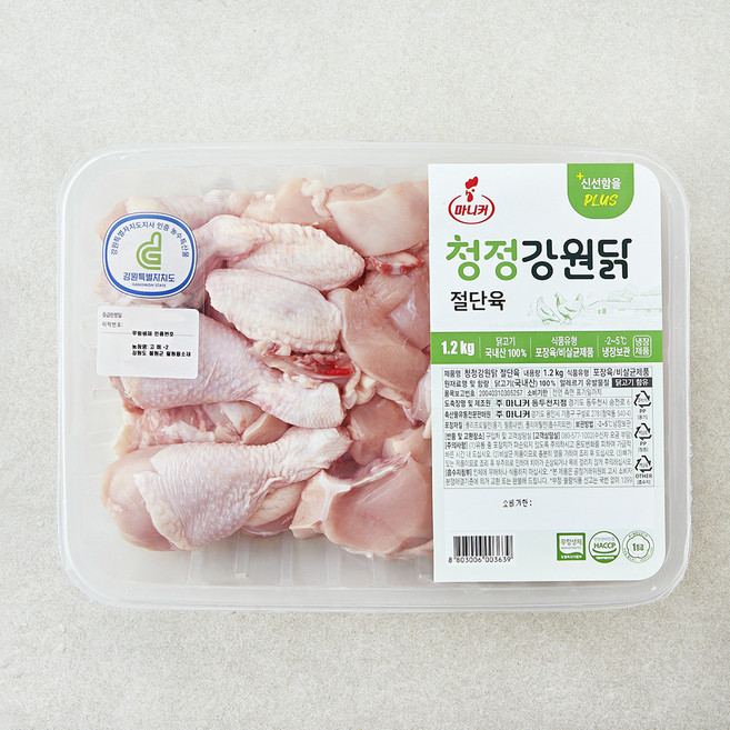 마니커 무항생제 인증 청정강원닭 절단육 (냉장), 1개, 1.2kg