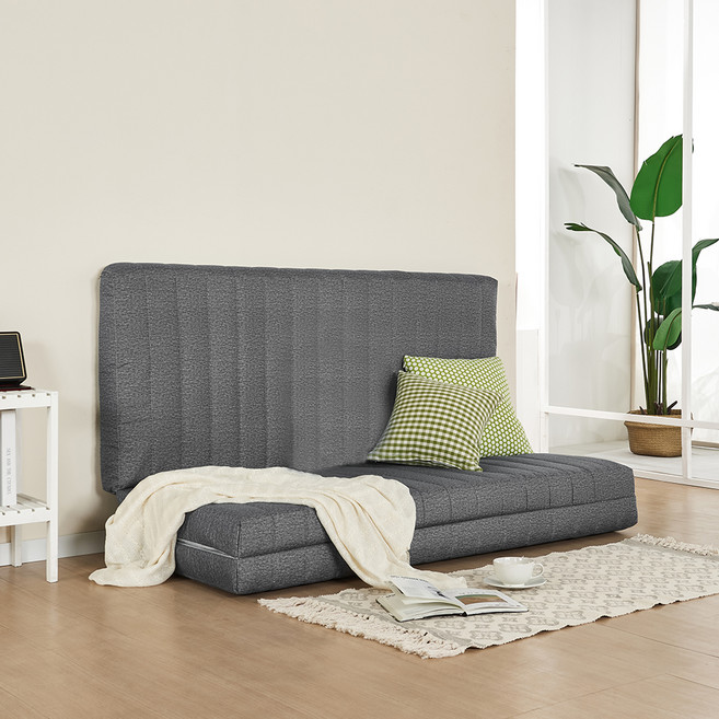 더코이즈 집콕 9존 접이식 3단 메모리폼 토퍼, 다크그레이, 7cm