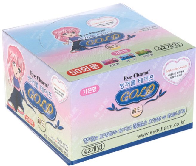 아이참 골드 기본형 단면 쌍꺼풀 테이프 42p, 혼합색상, 1개