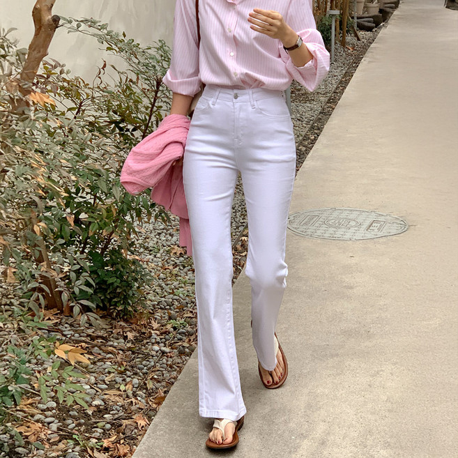 니썸 여성용 롱/숏/미들 기장 세인트 부츠컷 데님 팬츠