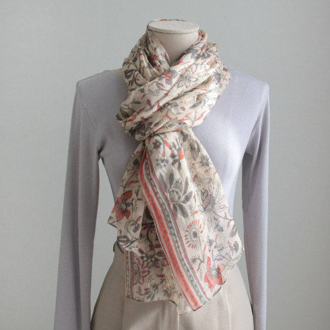 바비수 겐지 플라워 스카프 + 선물케이스 세트