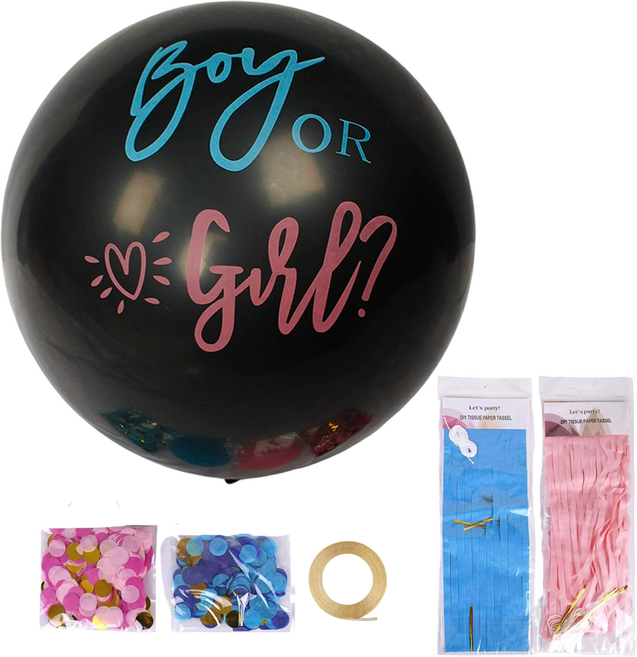 코히모 젠더리빌 파티 풍선 세트 5W0446, 1세트, 혼합색상